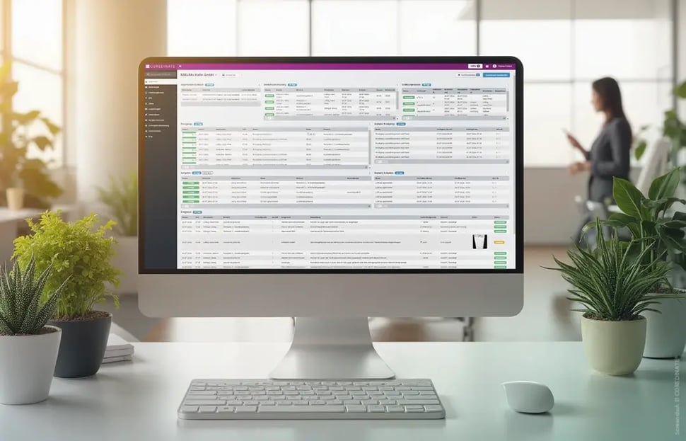 Computer Screen COREDINATE Dashboard Simulation