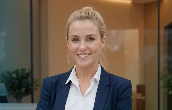 Junge Frau ist Concierge der Safety Line Security & Service GmbH in Wiesbaden