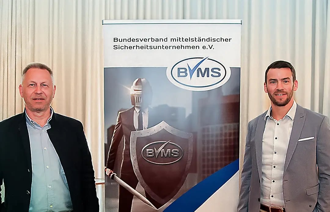 Firmengründer Siegfried Renner und CEO Matthias Herteux bei der Mitgliederversammlung des BVMS.