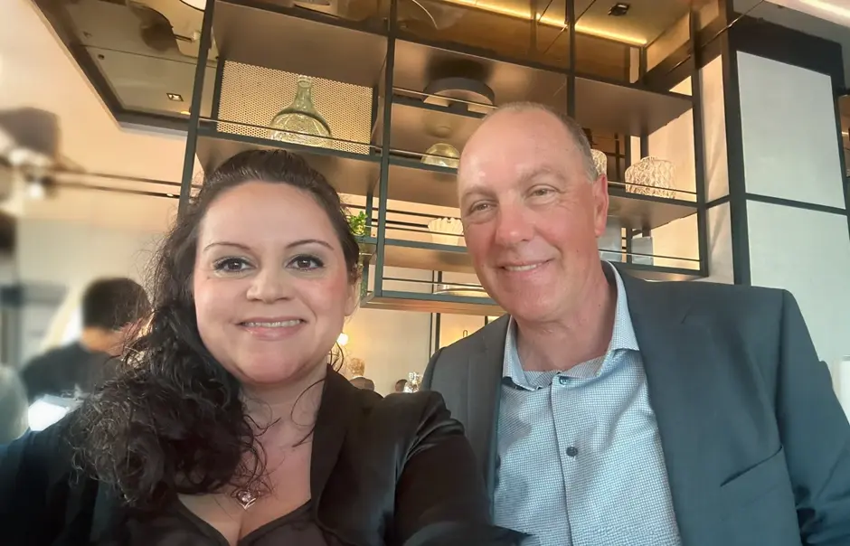 Dieses Selfie von Werner Landstorfer, dem frisch gewählten Präsidenten des BDSW, und Daniela Gröbel-Becker entstand am Freitagmorgen bei einem angeregten Gespräch im Frühstücksraum.